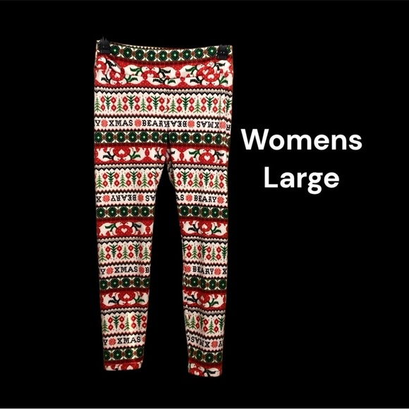WOMENS NO BOUNDARIES CHRISTMAS PAJAMA BOTTOMS SIZE M & L GENTLY WORN - Picture 5 of 7